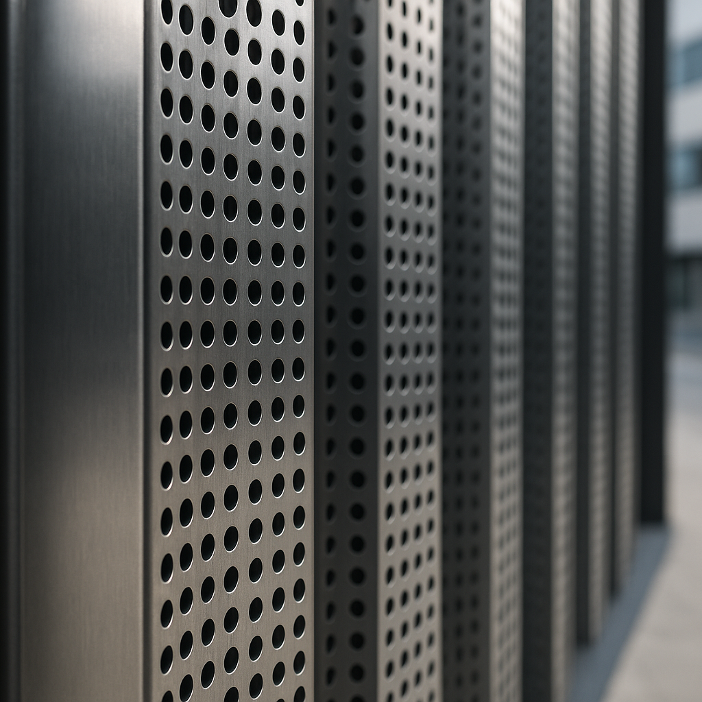 Fachada vazada de metal aplicada em construção residencial